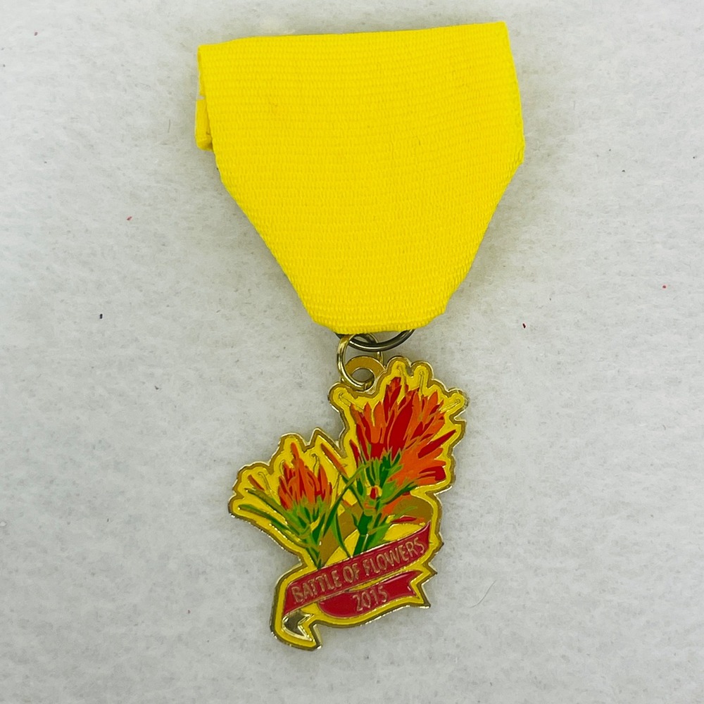 Battle of Flowers Fiesta Medal 2015 Indian Paintbrush Yellow Ribbon Stuart Seal